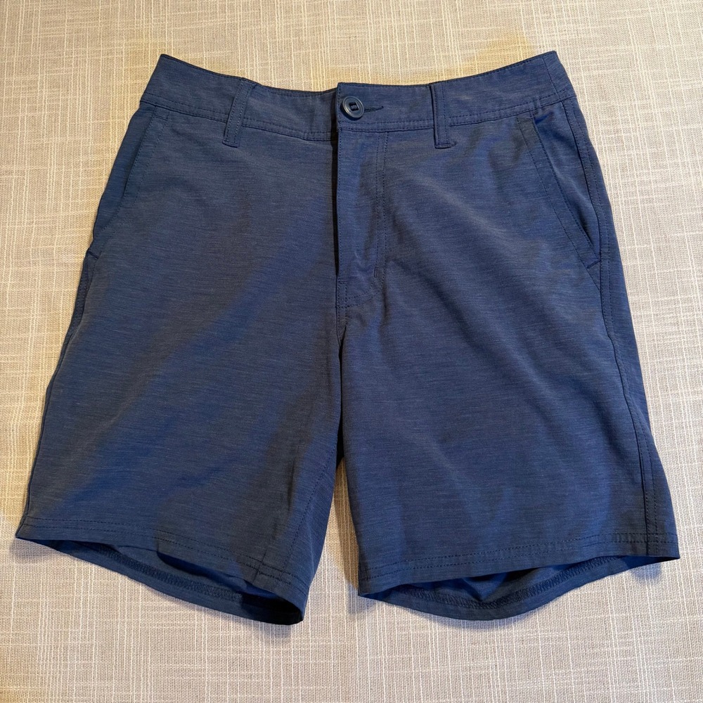 Huk Waypoint Performance Fishing Shorts Navy Blue Heathered Size 28 Mens